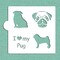 I Love My Pug Cookie & Craft Stencil | CM015 by Designer Stencils | Cookie Decorating Tools |